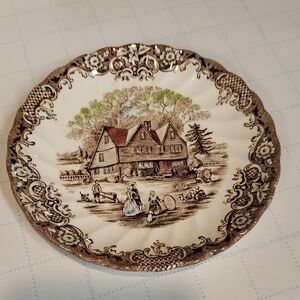 Heritage Rustic Brown and Cream Dinner Plate 5 1/2in